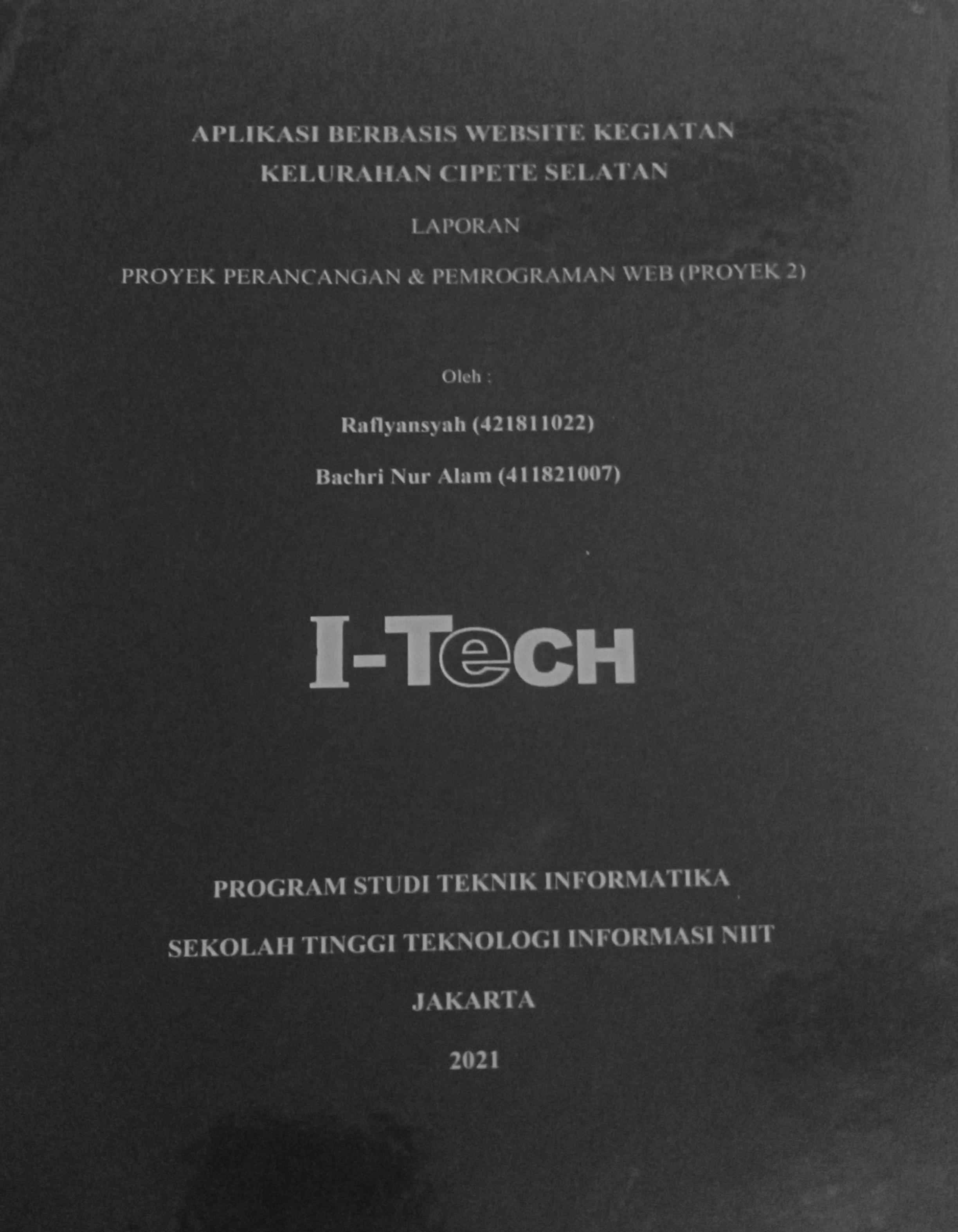 Cover APLIKASI BERBASIS WEBSITE KEGIATAN KELURAHAN CIPETE SELATAN