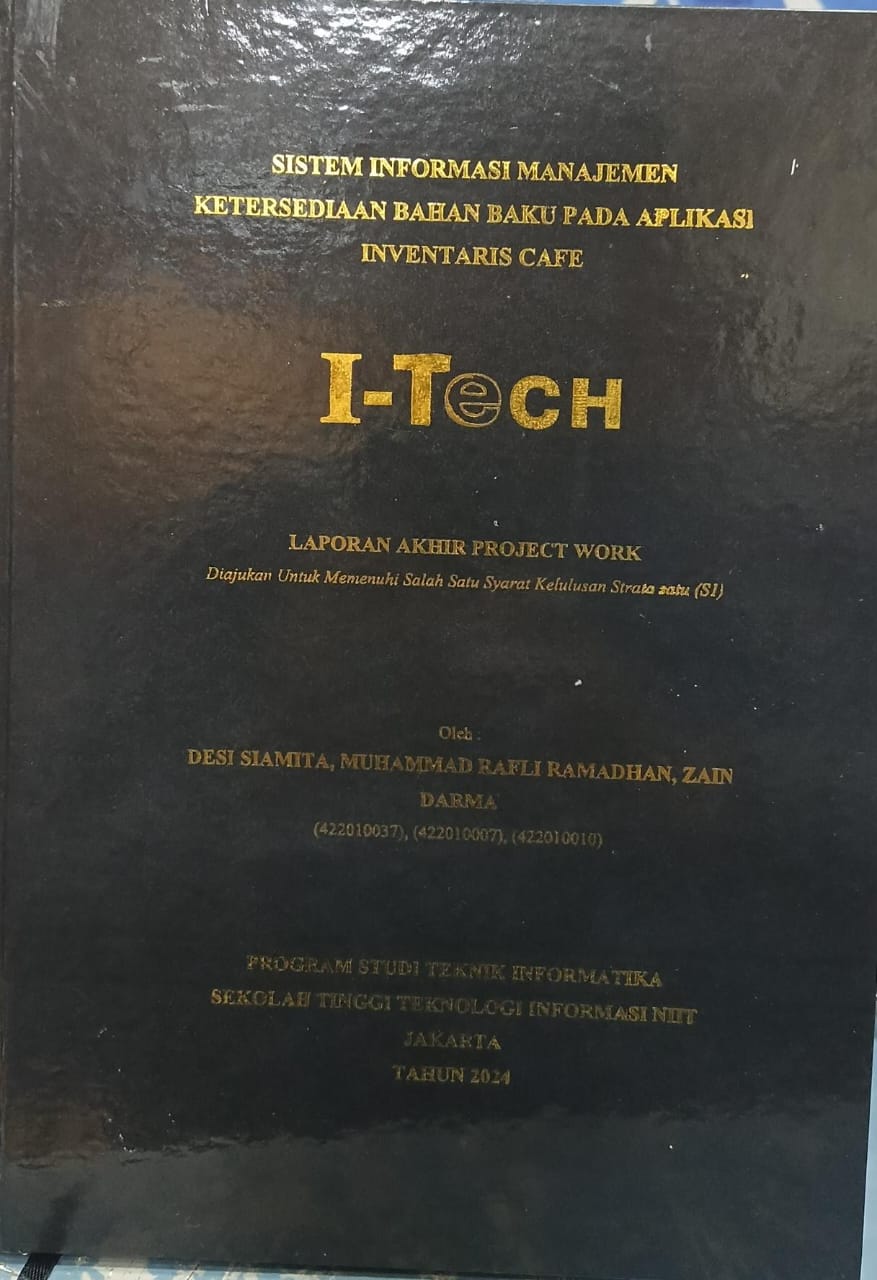 Cover PROJECT WORK | SISTEM INFORMASI MANAJEMEN KETERSEDIAAN BAHAN BAKU PADA APLIKASI INVENTARIS CAFE