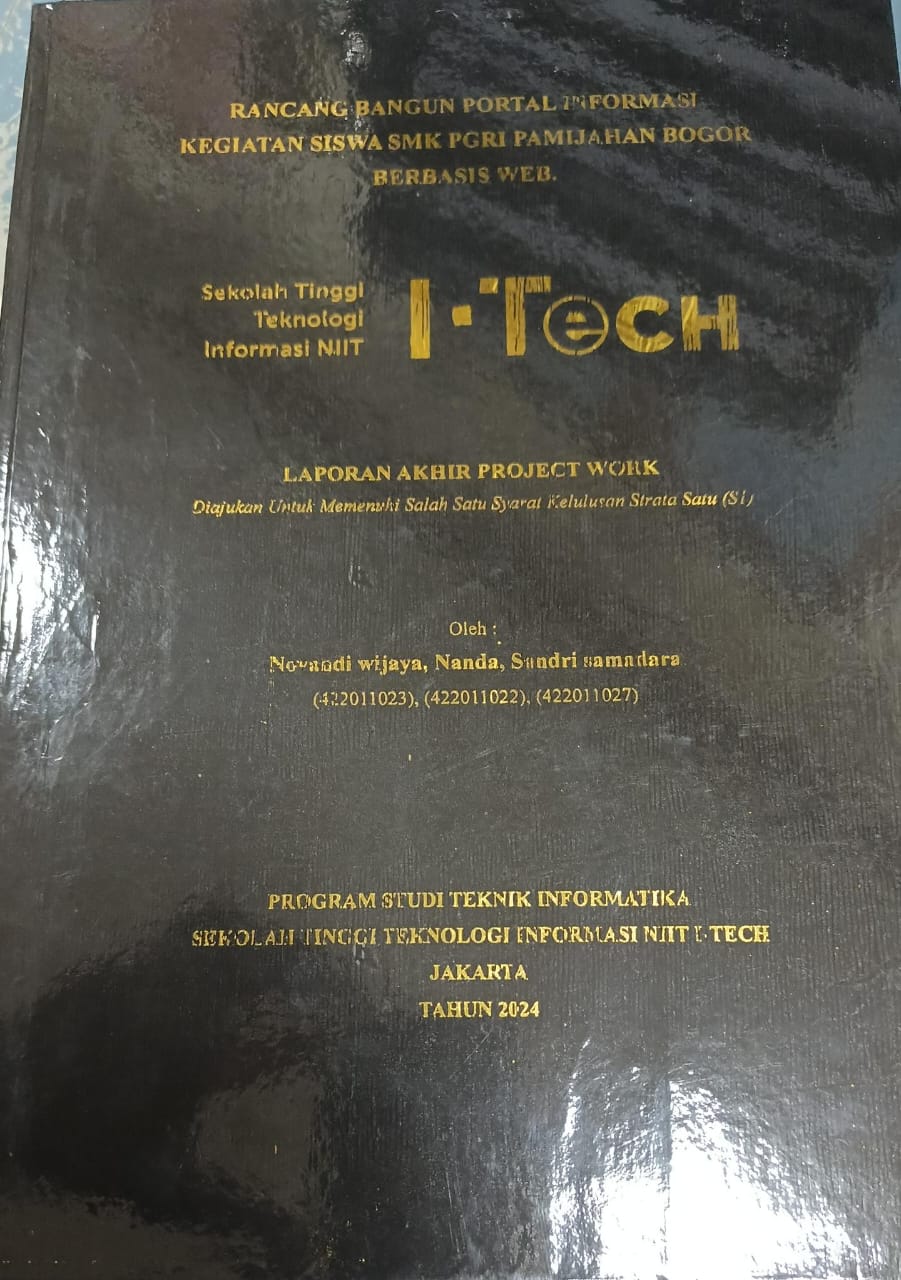 Cover PROJECT WORK | RANCANG BANGUN PORTAL INFORMASI KEGIATAN SISWA SMK PGRI PAMIJAHAN BOGOR BERBASIS WEB