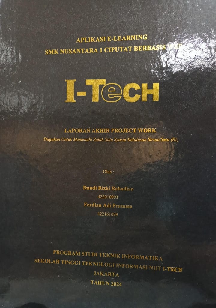 Cover PROJECT WORK | APLIKASI E-LEARNING SMK NUSANTARA 1 CIPUTAT BERBASIS WEB