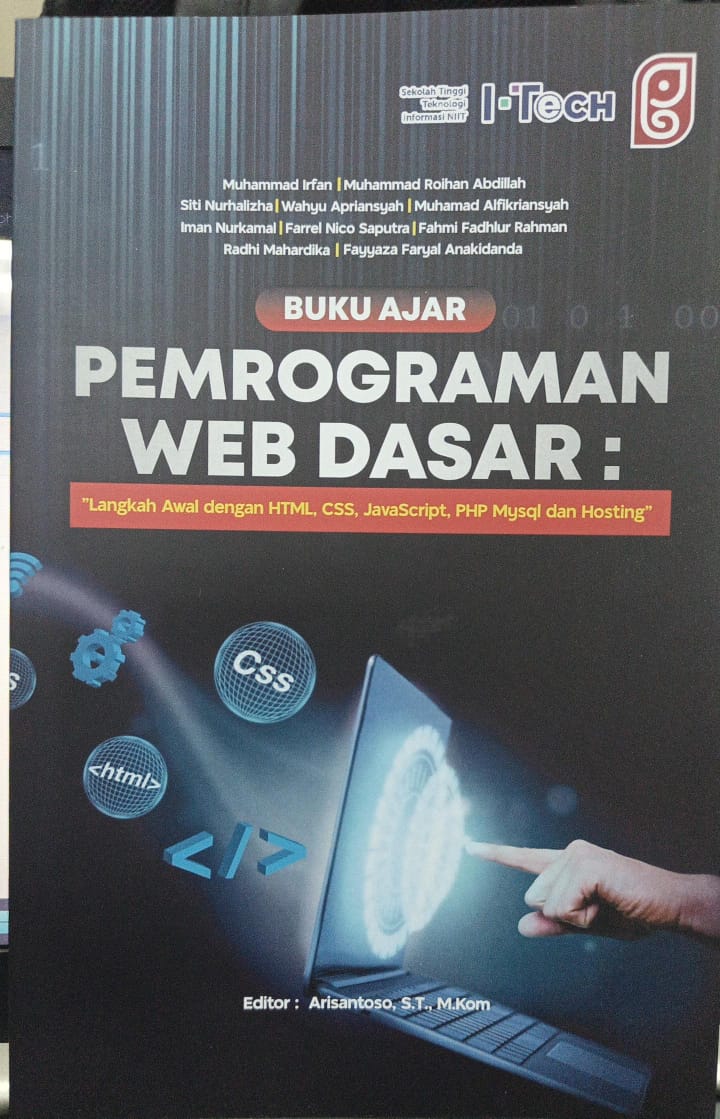 Cover BUKU AJAR PEMROGRAMAN WEB DASAR : " LANGKAH AWAL DENGAN HTML, CSS, JAVASCRIPT, PHP MYSQL DAN HOSTING"