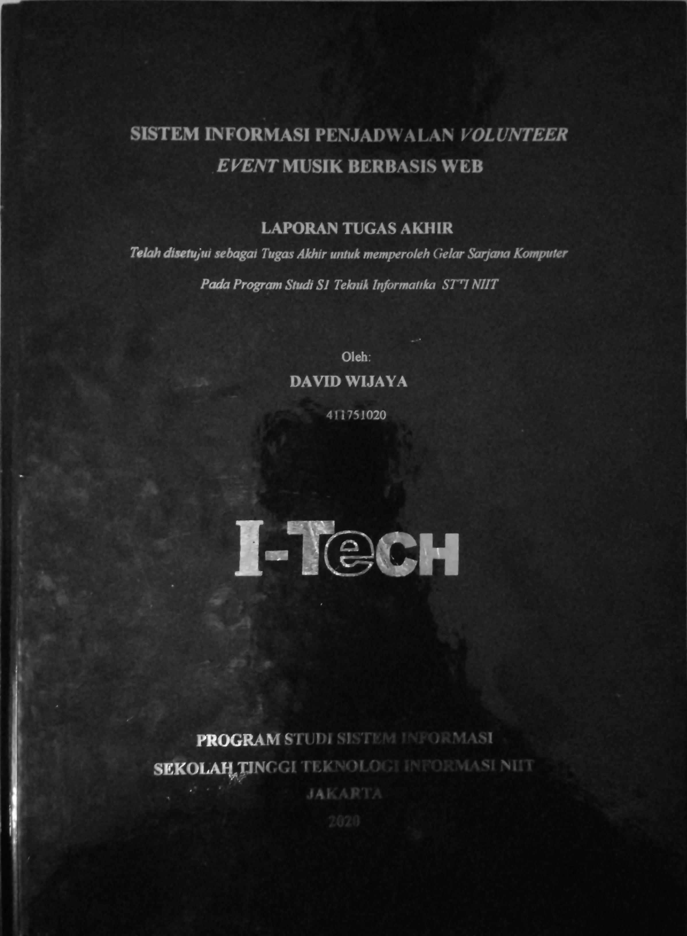 Cover SISTEM  INFORMASI  PENJADWALAN VOLUNTEER EVENT MUSIK BERBASIS WEB