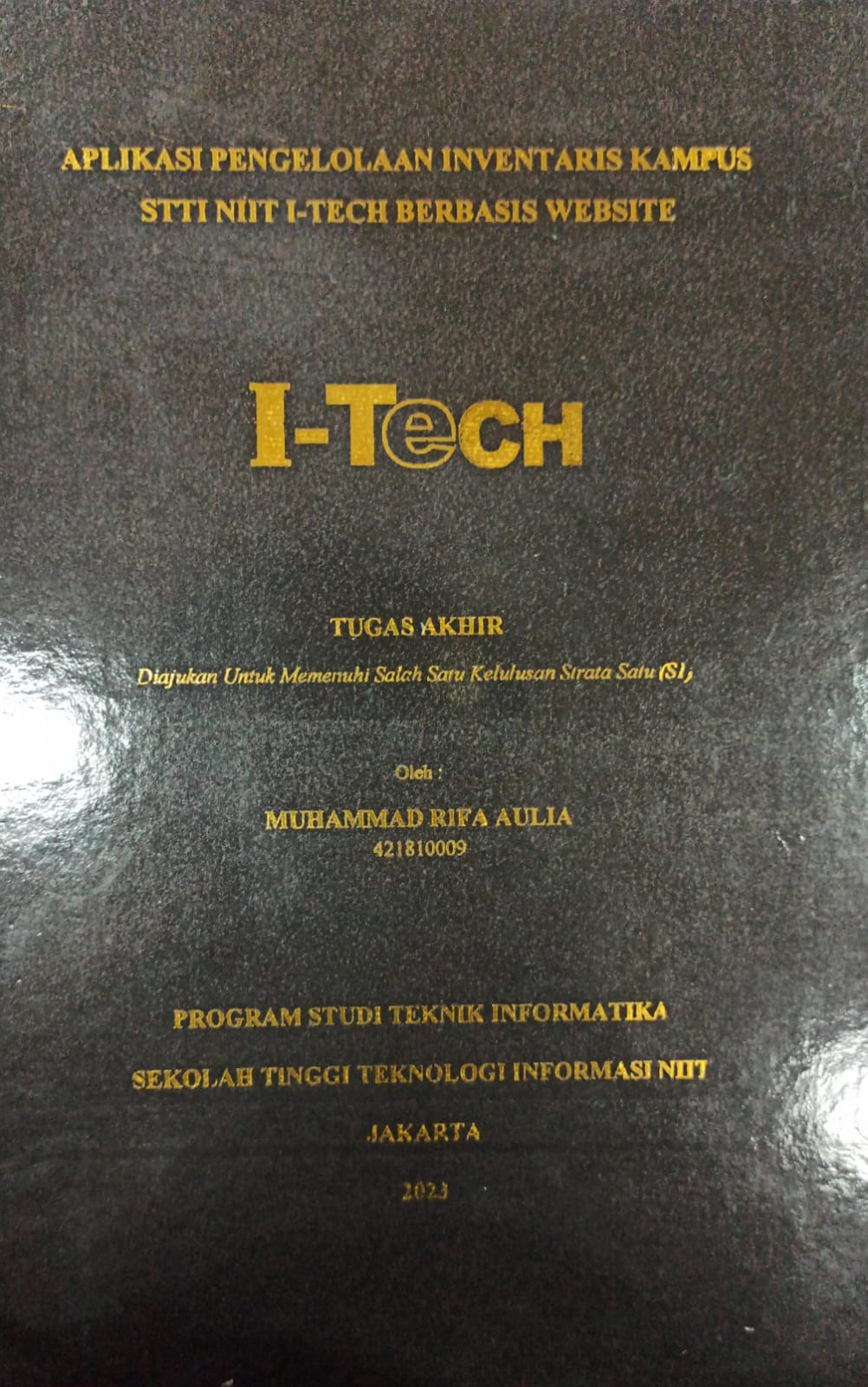 Cover TUGAS AKHIR | APLIKASI PENGELOLAAN INVENTARIS KAMPUS STTI NIIT I-TECH BERBASIS WEBSITE