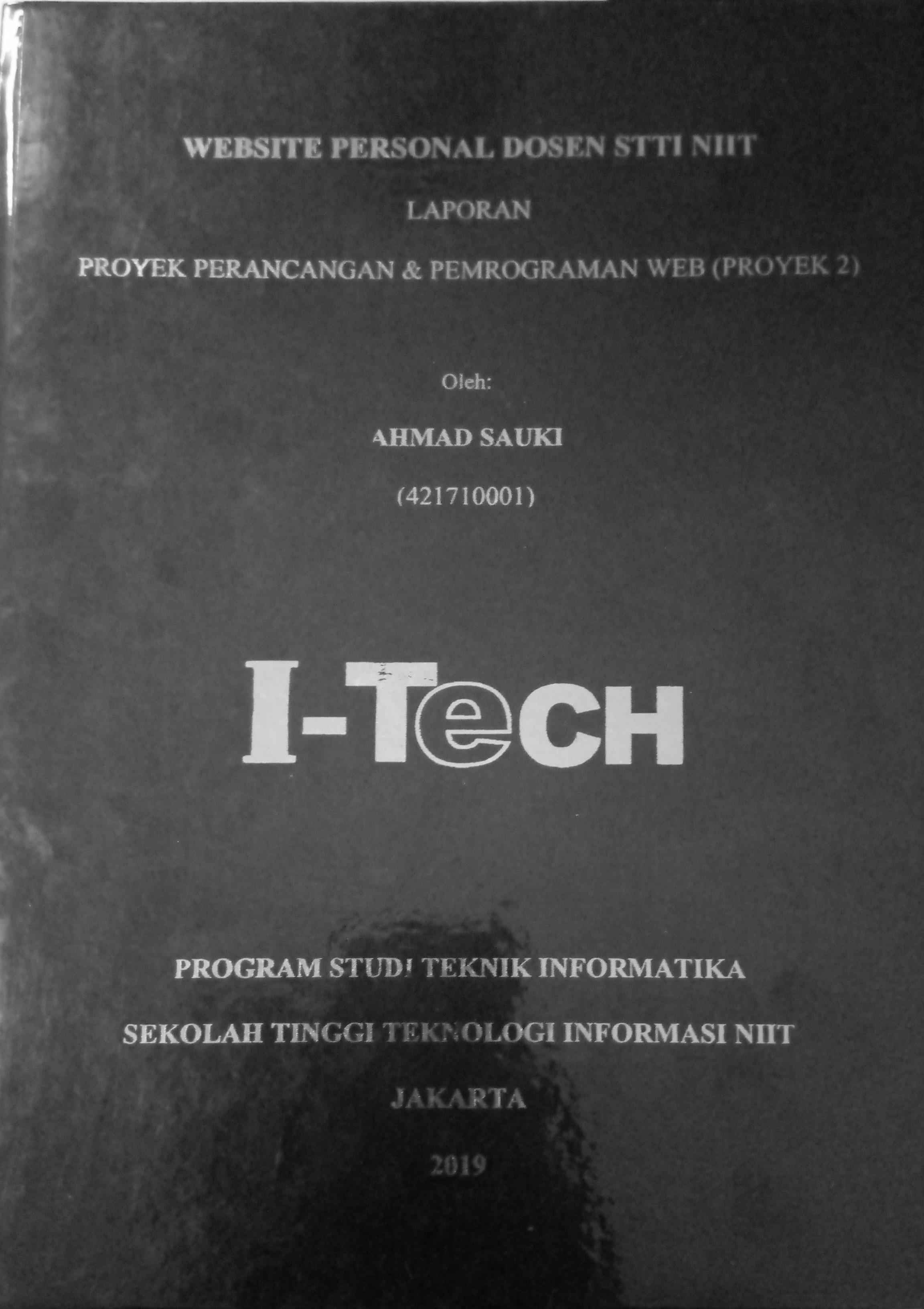 Cover WEBSITE PERSONAL  DOSEN STTI NIIT