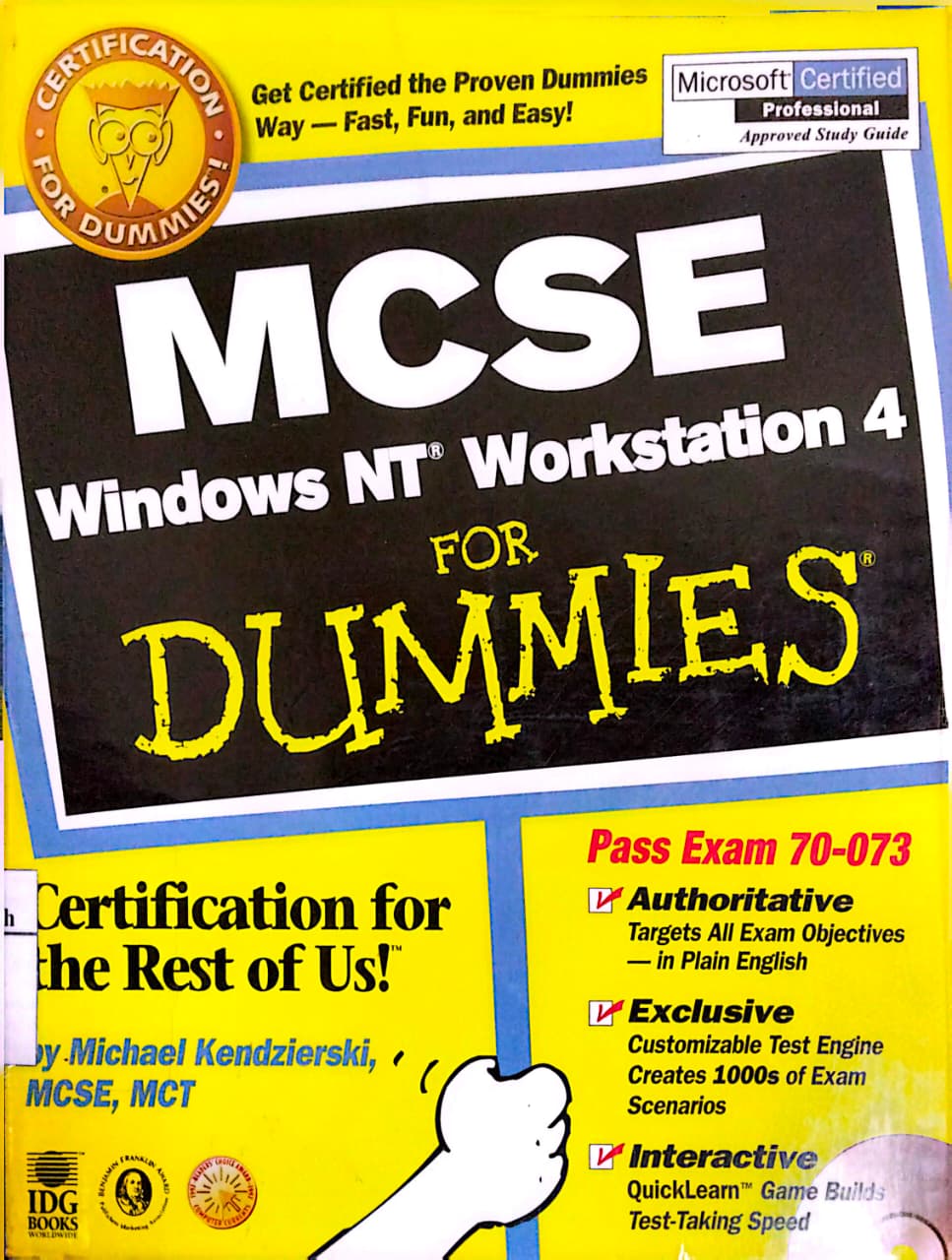 Cover MCSE Windows NT Workstation 4 For Dummies